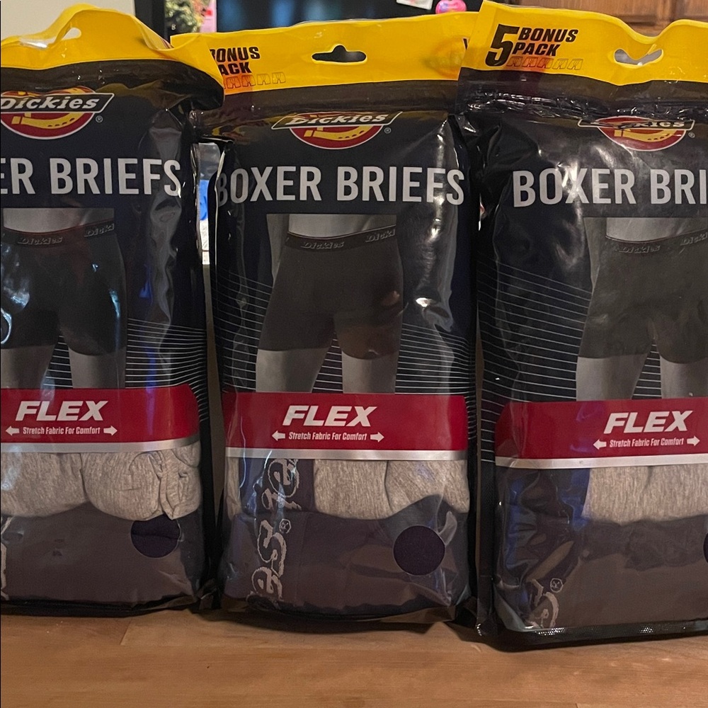 Dickies Flex Boxer Briefs 5-Pack - Black and Gray